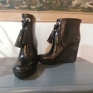 Coach wedge heel rain boots